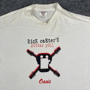 PowerPro T-Shirt Mens 2XL White Rick Carter Guitar Pull Oasis Music Graphic Tee
